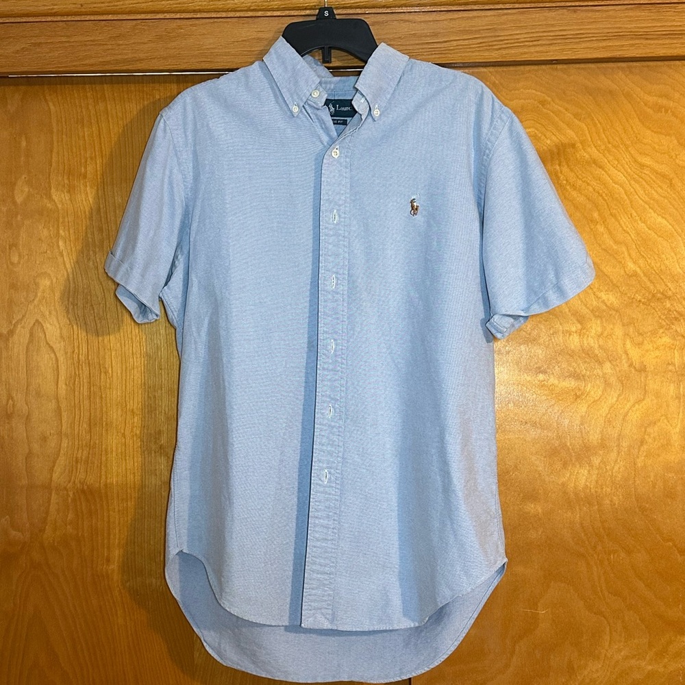 Ralph Lauren Short Sleeve Classic Fit Oxford Blue Button Up